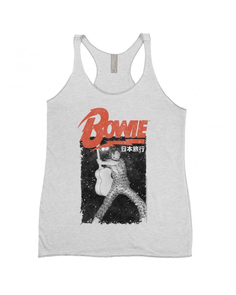 David Bowie Ladies' Tank Top | Asia Concert Promotion Distressed Shirt $12.45 Shirts