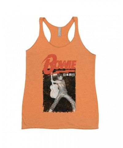 David Bowie Ladies' Tank Top | Asia Concert Promotion Distressed Shirt $12.45 Shirts