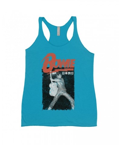 David Bowie Ladies' Tank Top | Asia Concert Promotion Distressed Shirt $12.45 Shirts