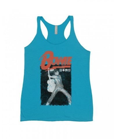 David Bowie Ladies' Tank Top | Asia Concert Promotion Distressed Shirt $12.45 Shirts