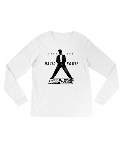 David Bowie Long Sleeve Shirt | 1990 Sound + Vision Tour Logo Image Shirt $9.88 Shirts