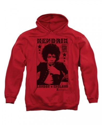 Jimi Hendrix London 1966 Red Pullover Hoodie $24.75 Sweatshirts