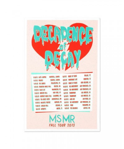 MS MR MsMr Poster MsMr Fall Tour 2013 $9.50 Decor