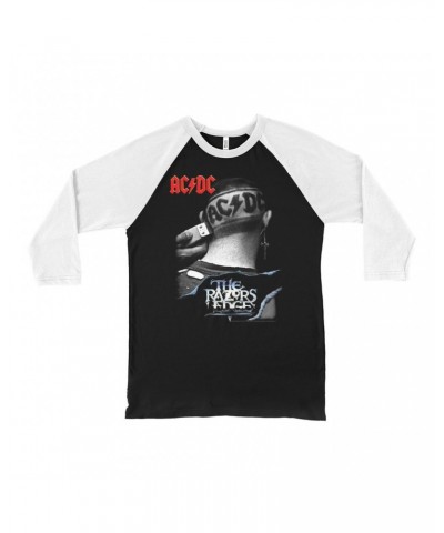 AC/DC 3/4 Sleeve Baseball Tee | The Razors Edge Haircut Image Shirt $9.88 Shirts