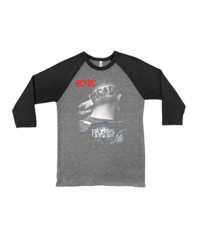 AC/DC 3/4 Sleeve Baseball Tee | The Razors Edge Haircut Image Shirt $9.88 Shirts