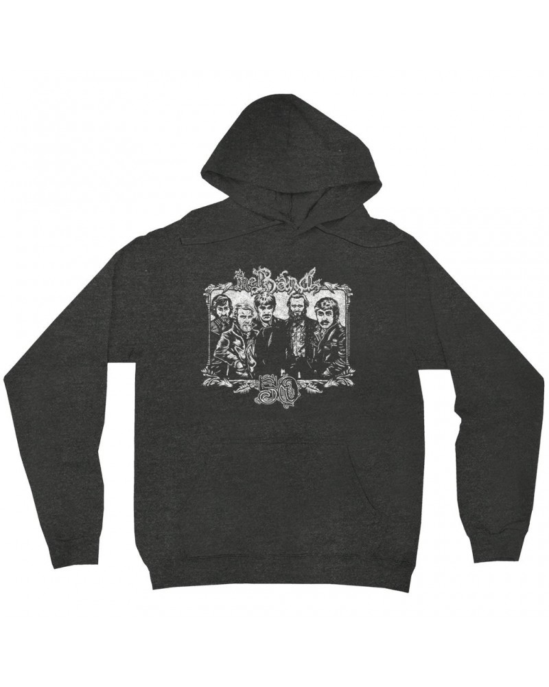 The Band Hoodie | 50th Anniversary Logo White Distressed Hoodie $18.78 Sweatshirts