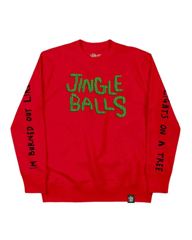 blink-182 Jingle Balls Red Crewneck Sweatshirt $24.50 Sweatshirts