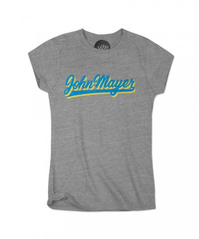 John Mayer Blue and Yellow Script Womens T-Shirt $2.15 Shirts