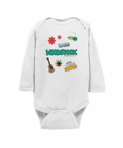 Woodstock Long Sleeve Bodysuit | Patches Design Bodysuit $8.82 Shirts