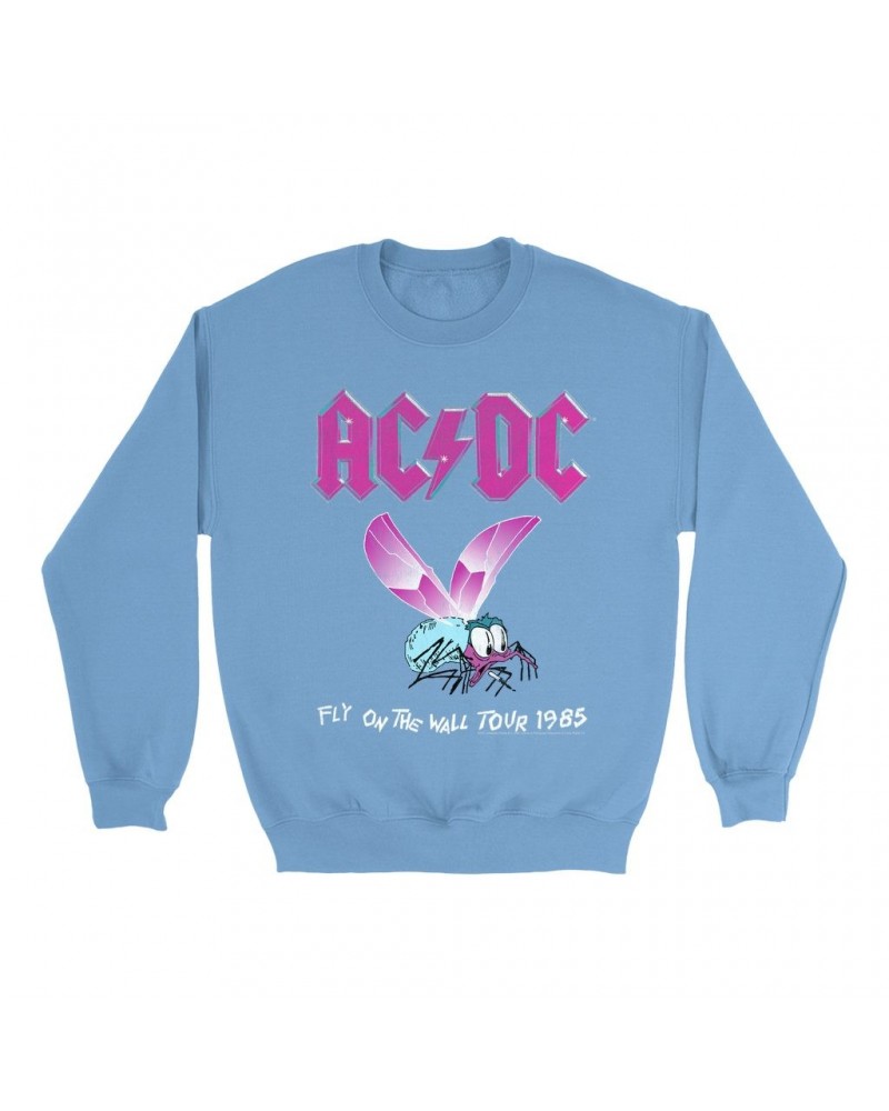 AC/DC Bright Colored Sweatshirt | Fly On The Wall Tour 1985 Sweatshirt $13.28 Sweatshirts