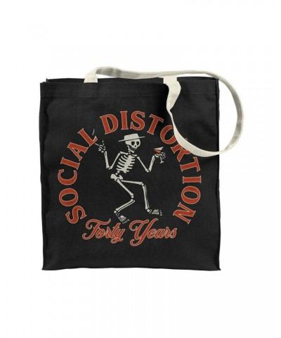 Social Distortion 40 Years Skelly Tote (Black) $9.52 Bags