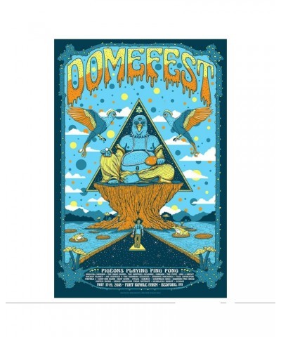 Pigeons Playing Ping Pong Domefest 2018 Poster $11.52 Decor