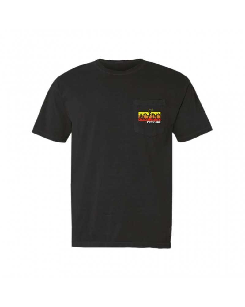 AC/DC T-Shirt | Powerage Logo Banner Pocket T-shirt $11.68 Shirts