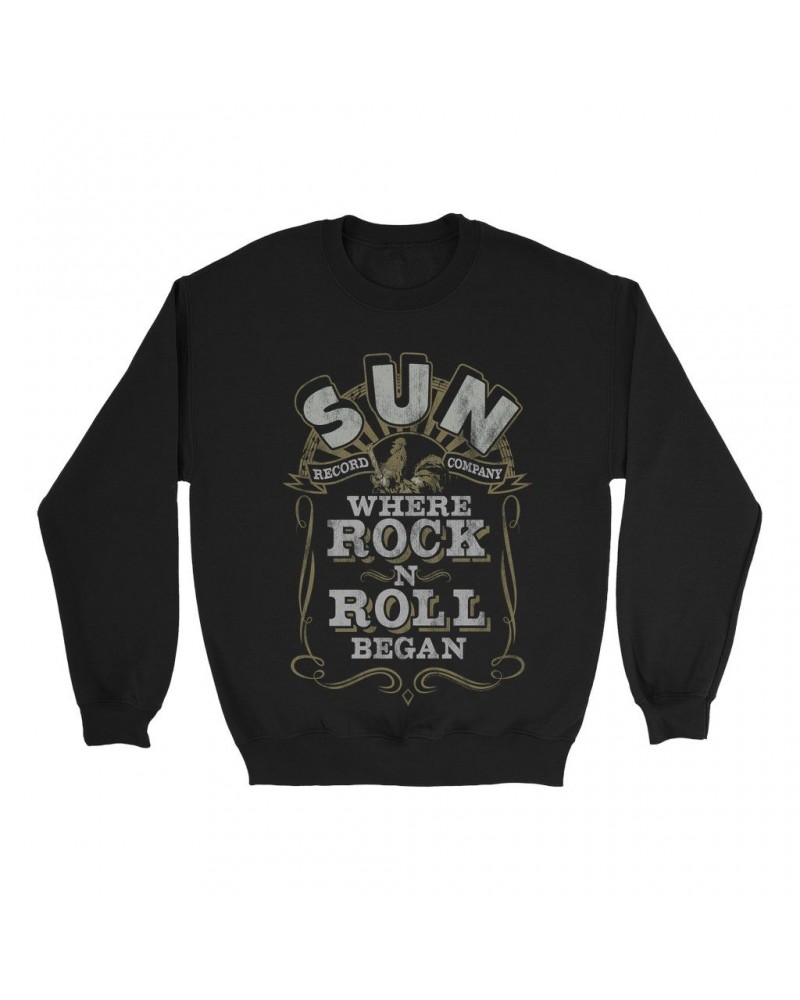 Sun Records Sweatshirt | Where Rock n Roll Began Filigree Design Distressed Sweatshirt $17.48 Sweatshirts