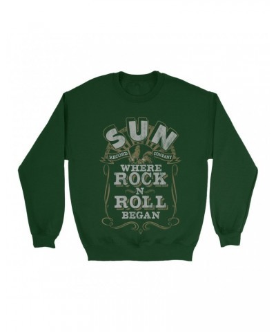 Sun Records Sweatshirt | Where Rock n Roll Began Filigree Design Distressed Sweatshirt $17.48 Sweatshirts