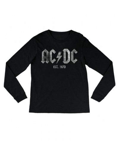 AC/DC Heather Long Sleeve Shirt | Est. 1973 Distressed Shirt $10.48 Shirts