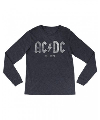 AC/DC Heather Long Sleeve Shirt | Est. 1973 Distressed Shirt $10.48 Shirts