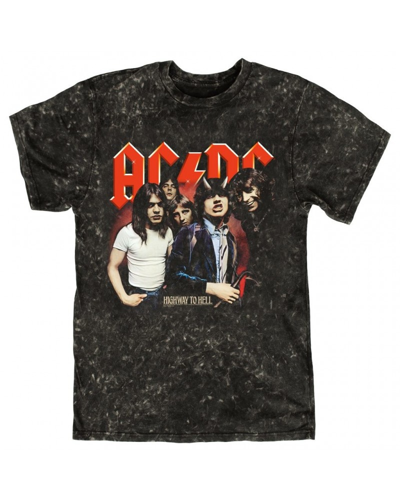 AC/DC T-shirt | Highway To Hell Album Group Image Mineral Wash Shirt $10.18 Shirts