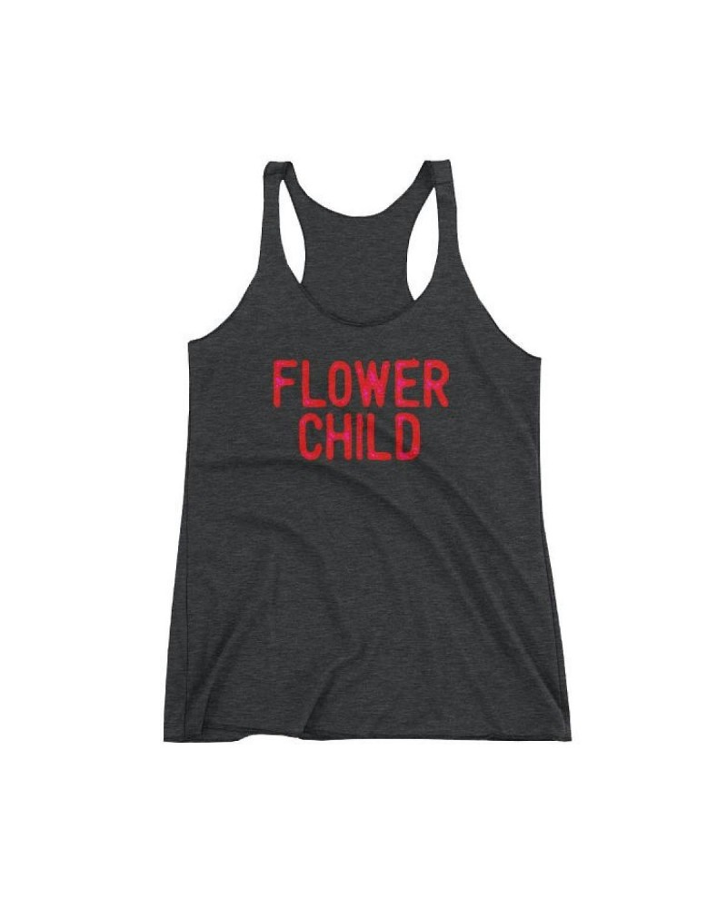 Woodstock Flowerchild Charcoal Racer Tank $15.30 Shirts