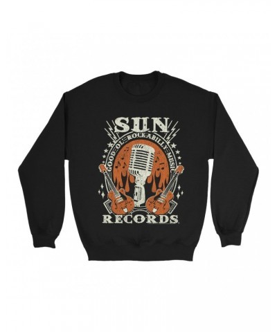 Sun Records Sweatshirt | Good Ol' Rockabilly Music Distressed Sweatshirt $11.88 Sweatshirts