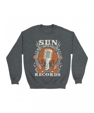 Sun Records Sweatshirt | Good Ol' Rockabilly Music Distressed Sweatshirt $11.88 Sweatshirts