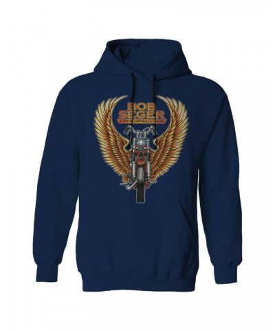 Bob Seger & The Silver Bullet Band Winged Motorcycle Pullover Hoodie $15.98 Sweatshirts