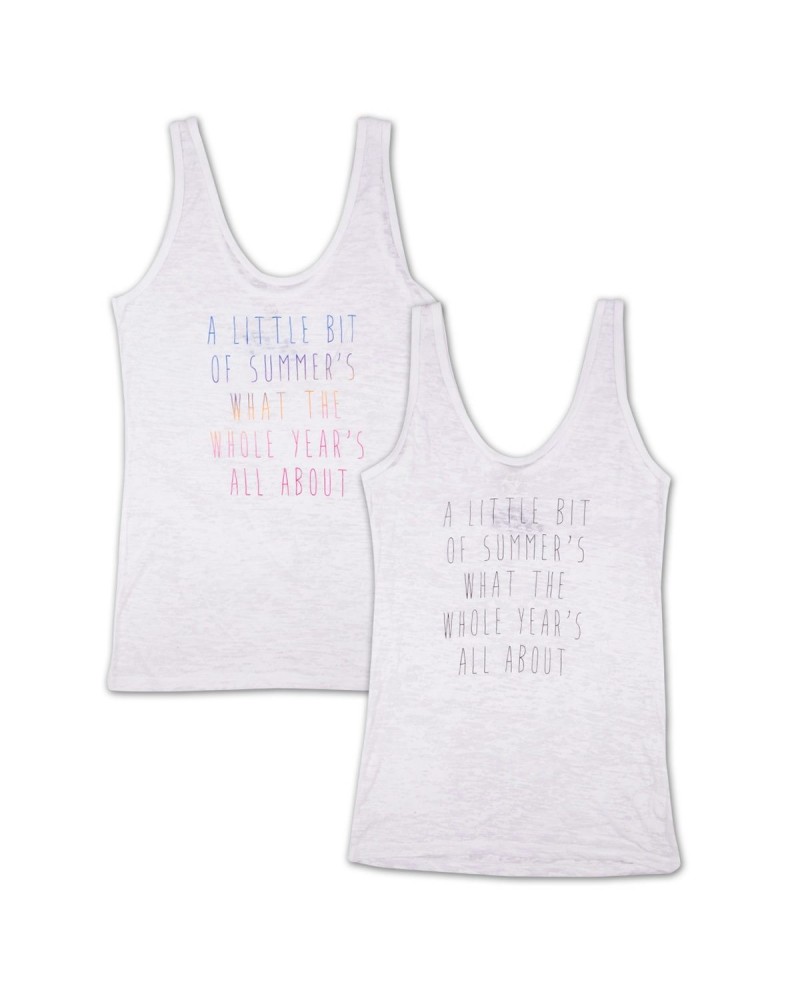 John Mayer Womens White "Summer" Burnout Tank $2.33 Shirts