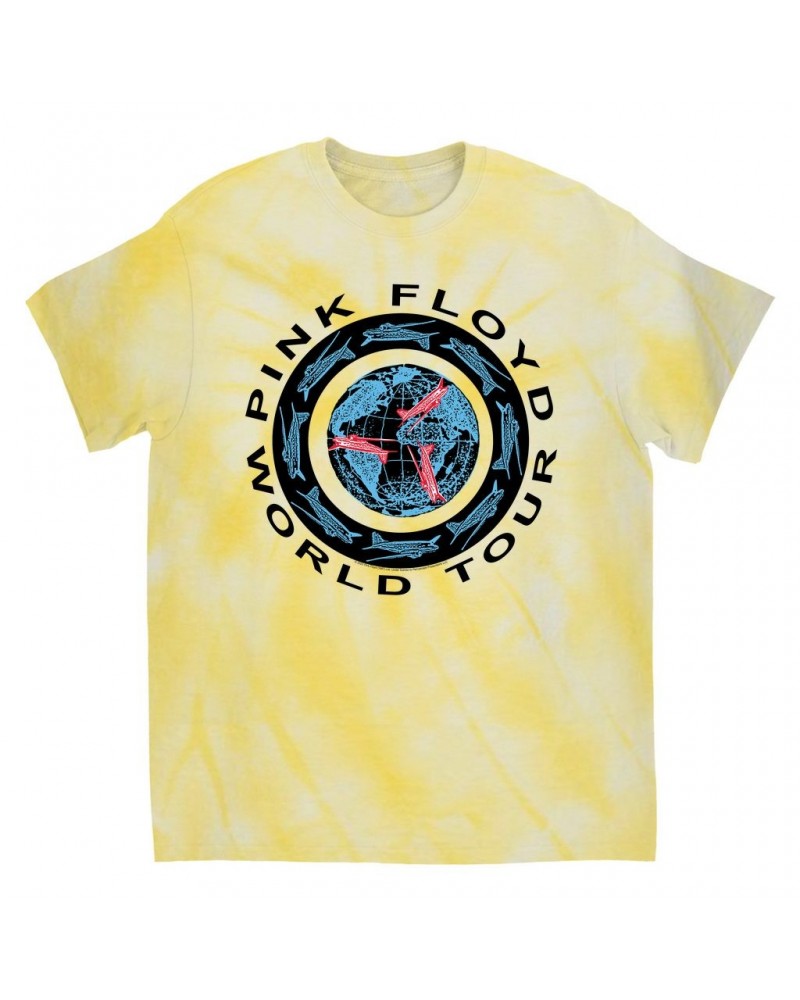 Pink Floyd T-Shirt | World Tour 1987 Circular Logo Tie Dye Shirt $8.09 Shirts