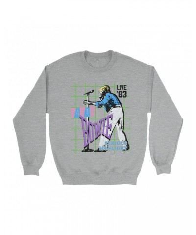 David Bowie Sweatshirt | LIVE In 1983 Serious Moonlight Sweatshirt $16.78 Sweatshirts