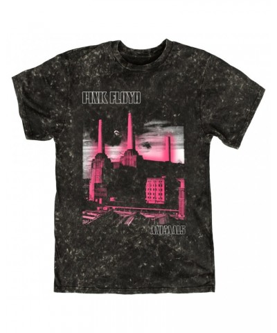 Pink Floyd T-shirt | Animals Album Pink Glow Mineral Wash Shirt $10.18 Shirts