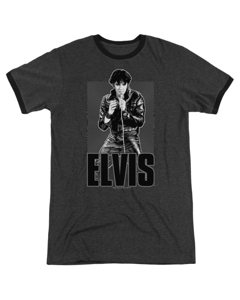 Elvis Presley Shirt | LEATHER Premium Ringer Tee $11.00 Shirts