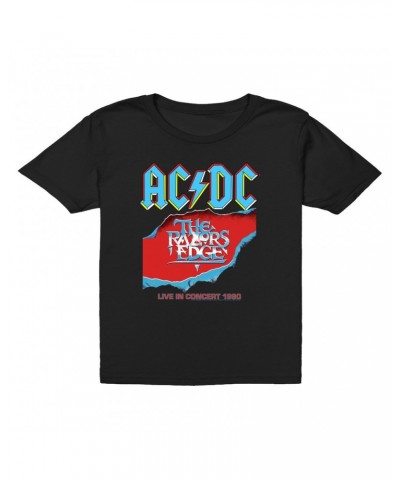 AC/DC Kids T-Shirt | Bold Primary Color Razors Edge Cover Design Kids T-Shirt $8.48 Kids