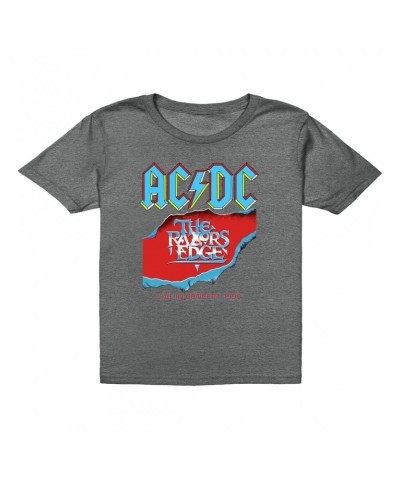 AC/DC Kids T-Shirt | Bold Primary Color Razors Edge Cover Design Kids T-Shirt $8.48 Kids