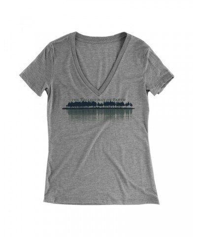 The Tallest Man On Earth Women's Treeline V-Neck T-Shirt - Tri-Blend Grey $4.80 Shirts