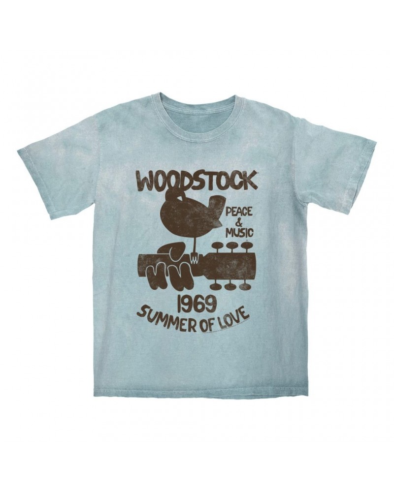 Woodstock T-shirt | Peace And Music 1961 Logo Image Distressed Color Blast Shirt $9.88 Shirts