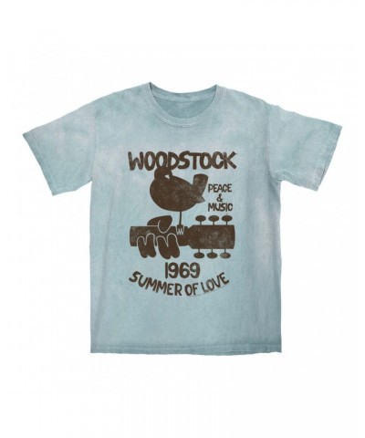 Woodstock T-shirt | Peace And Music 1961 Logo Image Distressed Color Blast Shirt $9.88 Shirts