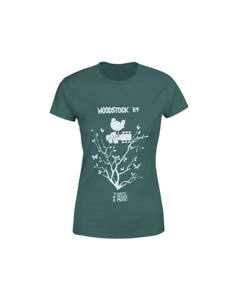 Woodstock Bird With Tree Ladies T-Shirt $12.25 Shirts