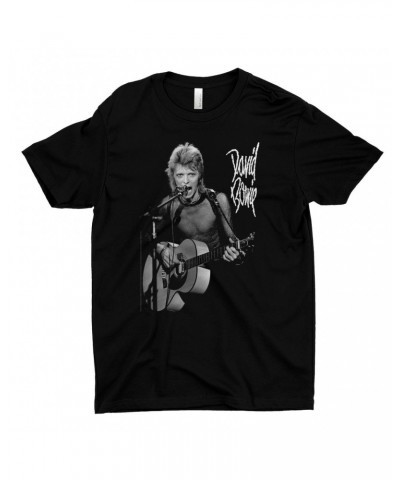 David Bowie T-Shirt | Mick Rock Photo In Concert Shirt $11.23 Shirts