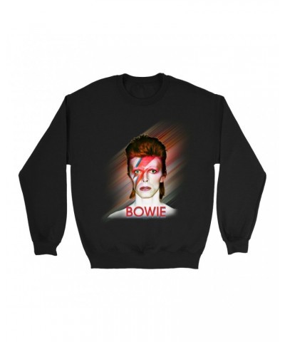 David Bowie Sweatshirt | Flash Frame Colorful Bowie Image Sweatshirt $15.38 Sweatshirts