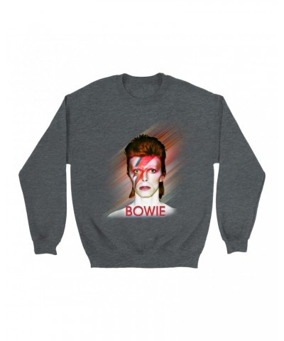 David Bowie Sweatshirt | Flash Frame Colorful Bowie Image Sweatshirt $15.38 Sweatshirts