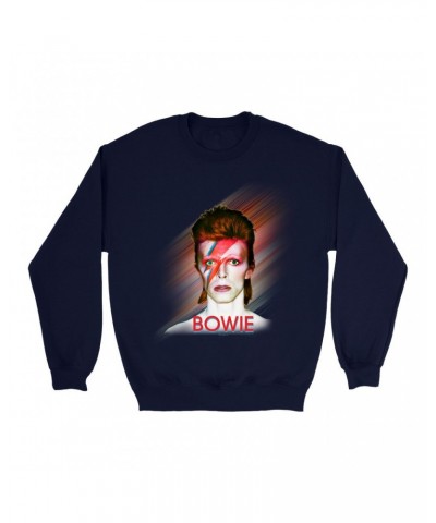 David Bowie Sweatshirt | Flash Frame Colorful Bowie Image Sweatshirt $15.38 Sweatshirts