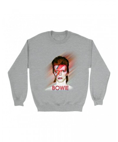 David Bowie Sweatshirt | Flash Frame Colorful Bowie Image Sweatshirt $15.38 Sweatshirts