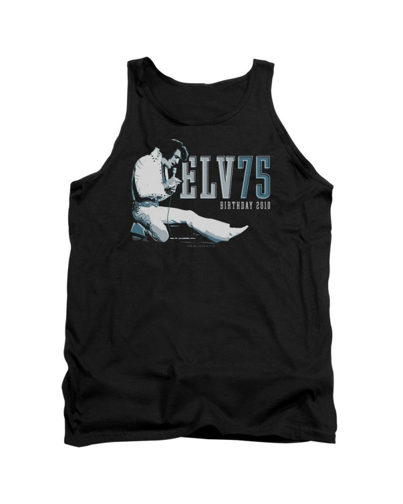 Elvis Presley Tank Top | ELV 75 LOGO Sleeveless Shirt $6.84 Shirts