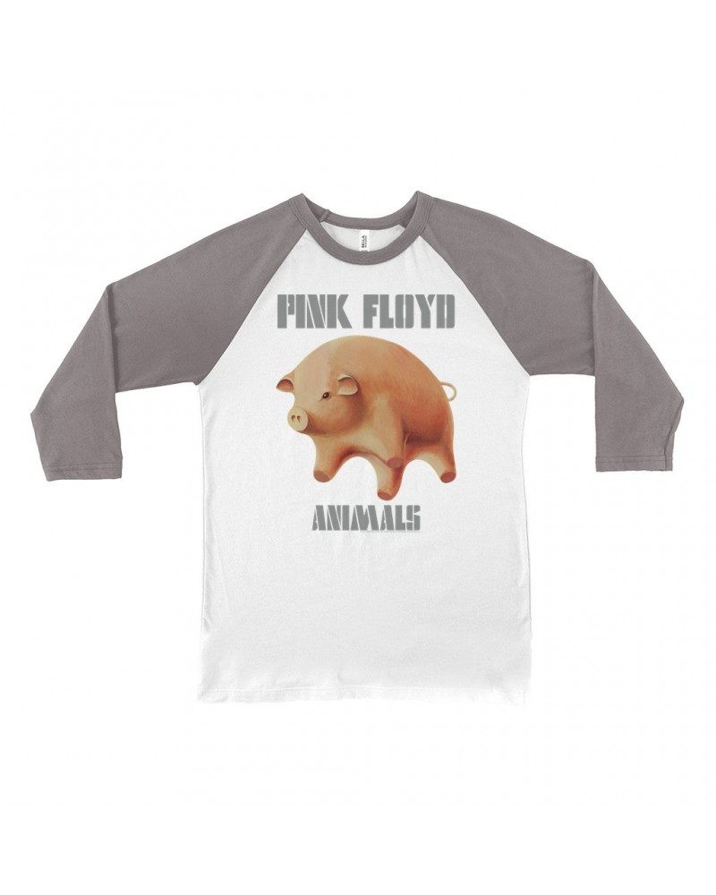 Pink Floyd 3/4 Sleeve Baseball Tee | Animals Album Pig Logo Shirt $14.68 Shirts