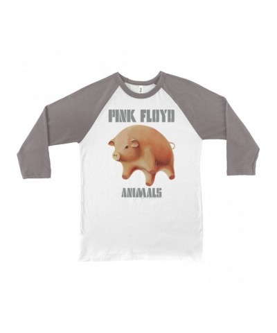 Pink Floyd 3/4 Sleeve Baseball Tee | Animals Album Pig Logo Shirt $14.68 Shirts