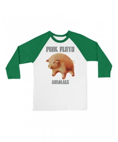 Pink Floyd 3/4 Sleeve Baseball Tee | Animals Album Pig Logo Shirt $14.68 Shirts