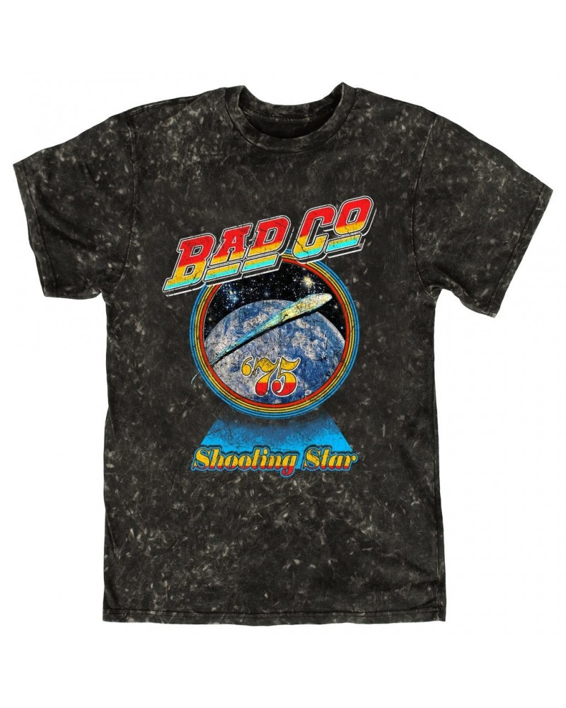 Bad Company T-shirt | 75 Shooting Star Orbit Distressed Mineral Wash Shirt $13.78 Shirts