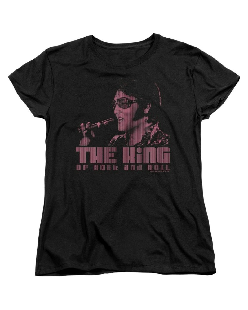 Elvis Presley Women's Shirt | THE KING Ladies Tee $5.58 Shirts