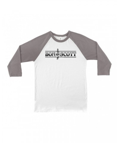 Bon Scott 3/4 Sleeve Baseball Tee | Bon Dagger And Snake Sailor Style Shirt $14.68 Shirts