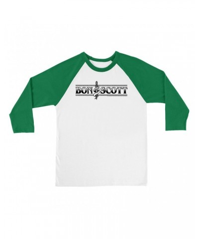 Bon Scott 3/4 Sleeve Baseball Tee | Bon Dagger And Snake Sailor Style Shirt $14.68 Shirts